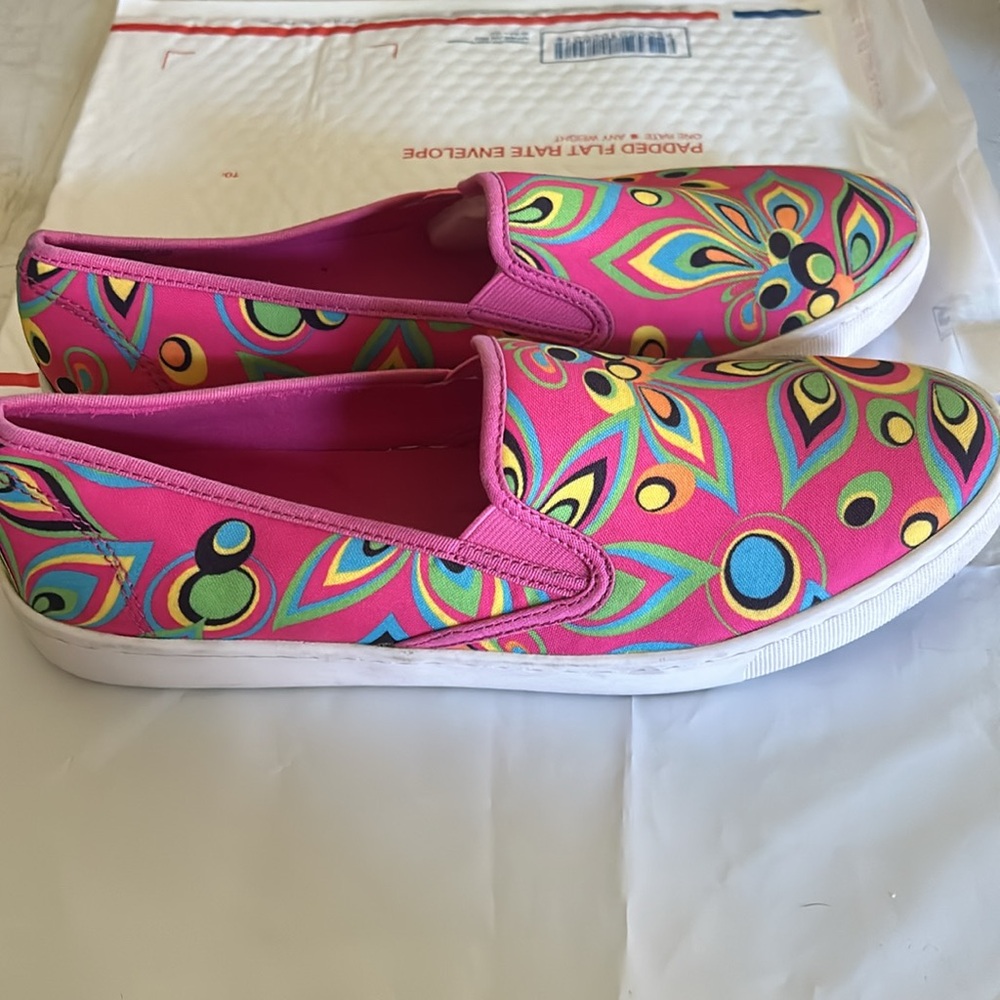 Loudmouth Vienna ladies slip on multi pink sneaker - Picture 6 of 7
